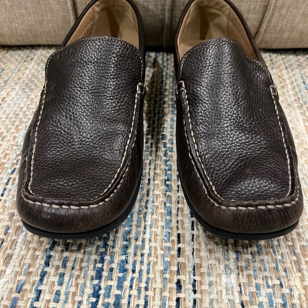 Ecco Dark Brown Leather Slip-On Loafers